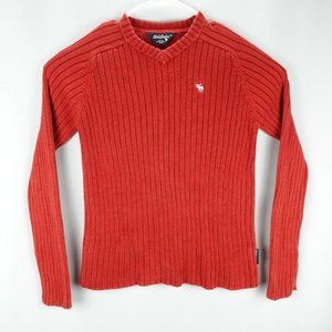 Abercrombie Womens Red Knitted Cotton Blend Pullover